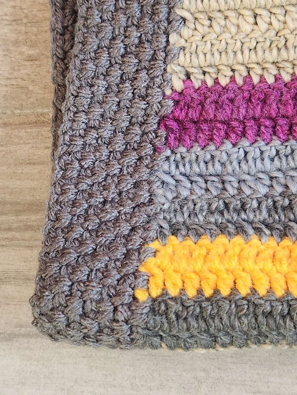 Handmade Baby Toddler Blanket Multicolor Stripes Crochet Wool Blend Afghan Knit